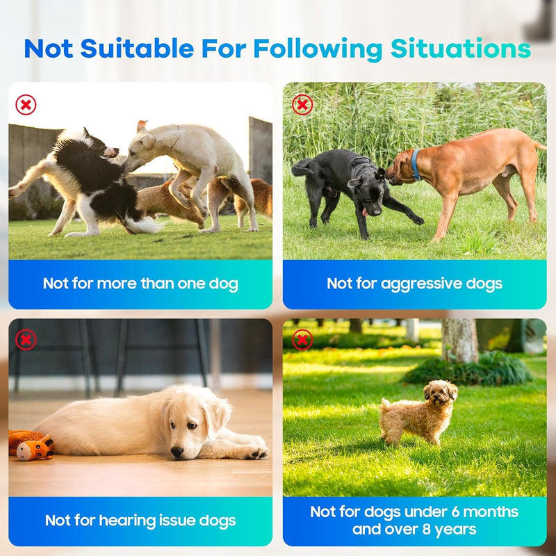 Dog Bark Deterrent Device, Auto Anti Barking Devices for Dogs 33FT, Ultrasonic Dog Barking Device with 3 Modes, Rechargeable Dog Bark Stopper for Dog, Stop Dog Barking Device Safe for Puppy Large Dogs - PawsPlanet Australia