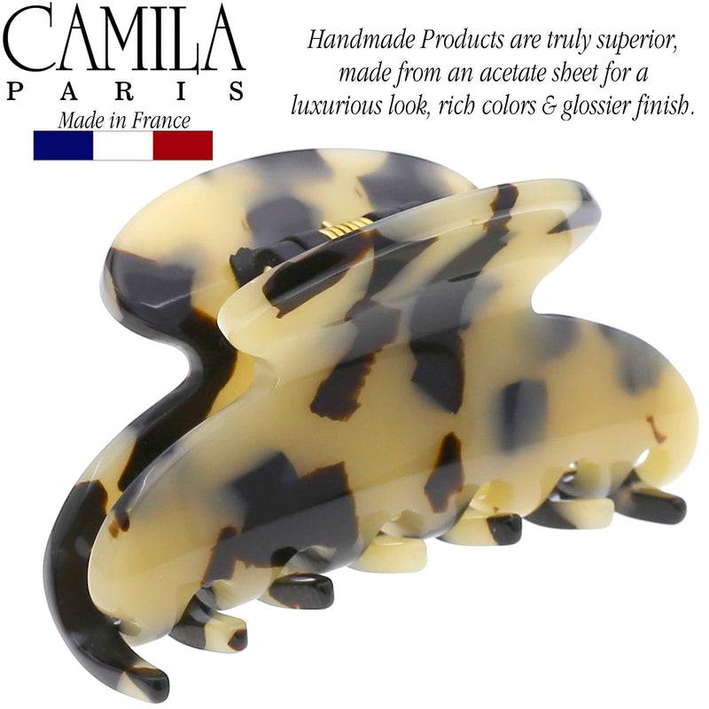 Camila Paris CP3060 French Hair Clip for Women, Handmade, Ivory Tokyo, Small, Girls Hair Claw Clips Jaw, Durable Styling Hair Accessories for Women, Strong Hold Grip, Made in France Ivory Tokyo 2"