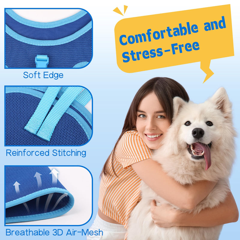 Supet Cat Grooming Hammock Harness for Cats Dogs, Relaxation Cat Nail Trimming Restraint, Restraint Dog & Small Cat Sling for Grooming Dog Grooming Helper for Nail Trimming Clipping Grooming XS（ Legs Spacing：6-9.5" / Max W：5-10LBS） Blue