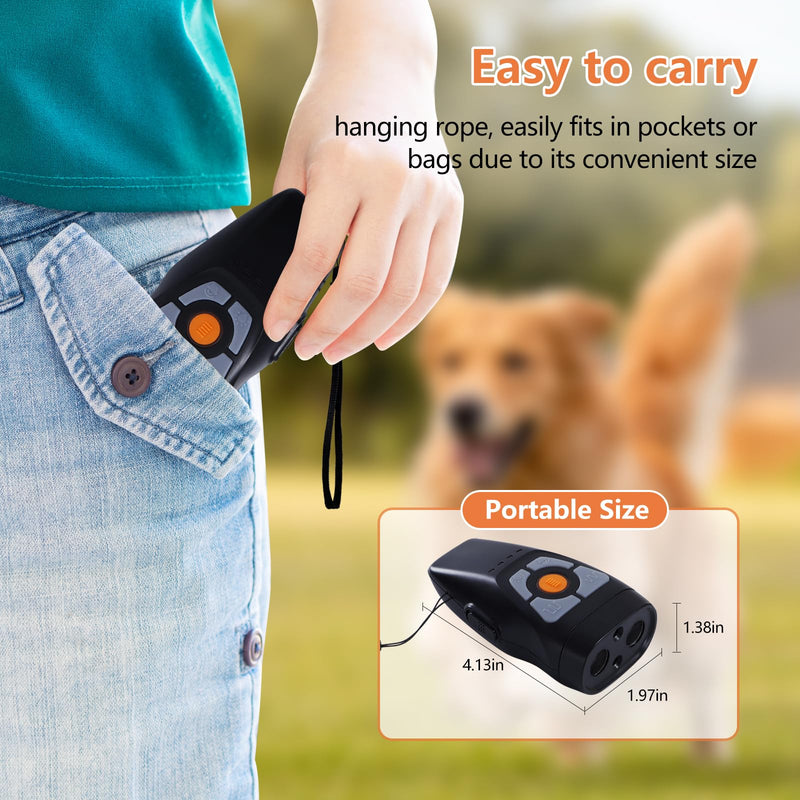 Dog Bark Deterrent Devices, Rechargeable Anti Barking Device for Dogs, Train Your Pet to Stop Bad Behavior Without Hurting it, with LED Light and Rechargeable Battery, Indoor and Outdoor Use - PawsPlanet Australia