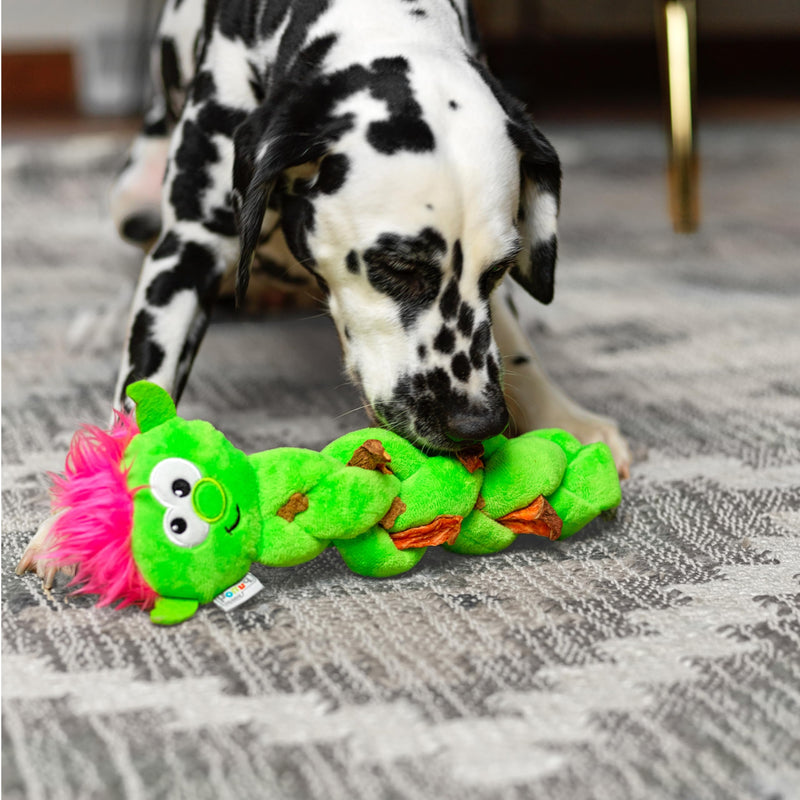 Outward Hound by Nina Ottosson Twistiez Interactive Plush Dog Treat Puzzle, Troll, Small, Green Twistiez Troll - PawsPlanet Australia