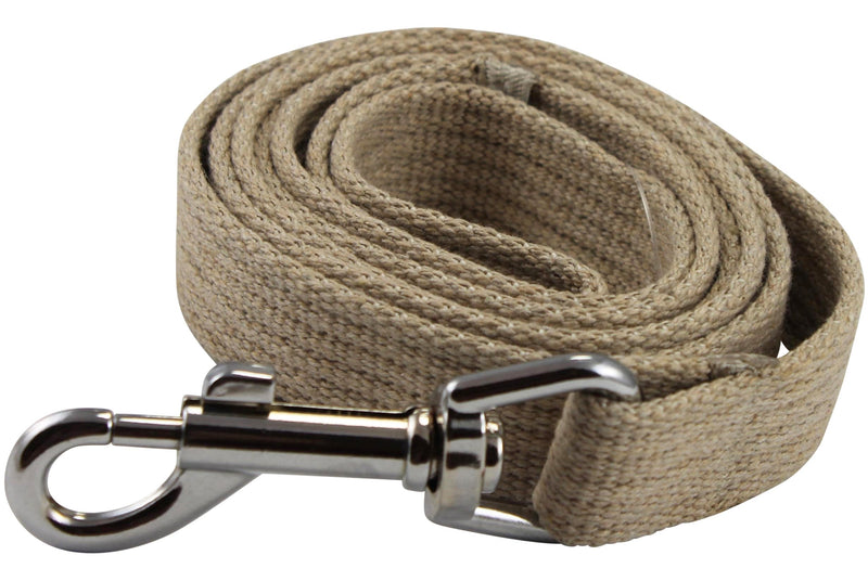 Dog Leash 4.5ft Long Cotton Web for Training, Beige 4 Sizes (Medium: 3/4" Wide) Medium: 3/4" Wide - PawsPlanet Australia