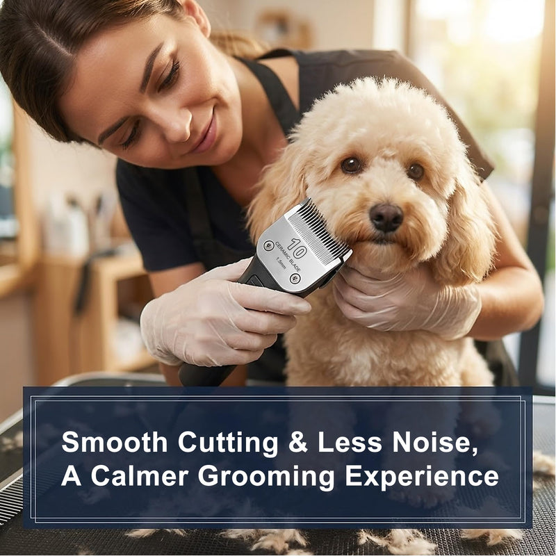 Detachable Pet Clipper Blades Dog Grooming Clipper Replacement Ceramic Blades, Compatible with Andis, Wahl, Oster(Size 10#,Cut Length 1.5mm) 10# (1.5mm) - PawsPlanet Australia