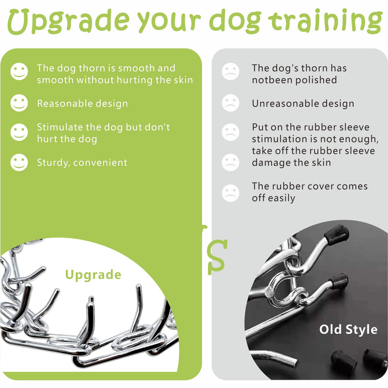 Silver Prong Pinch Dog Collar， No Pull Dog Collar Adjustable Quick Release Dog Training Collar with Quick Release Buckle for Small Medium Large Dogs(L) L - PawsPlanet Australia