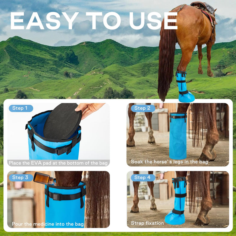 Easy Use Hoof Soaking Boot for Horses?Horse hoof Boots,Horse Soaker Bag, Hooves Care Treatment Bucket, hoof Boots for Horses ??? 1 - PawsPlanet Australia