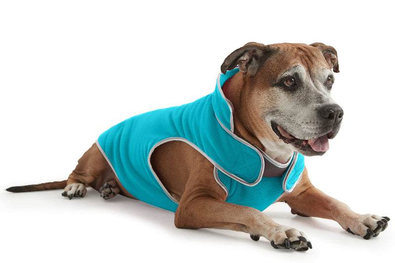 Polar Protection Dog Coat, Easy-On Velcro, Cold Weather Warm Fleece, Adjustable Dog Jacket Vest Sweater for Small Dogs, Medium Dogs and Large Dogs (Large, Surf Blue) L - PawsPlanet Australia