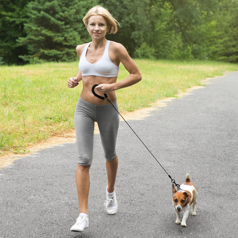 Stainless Steel Water and Chew Proof Dog Leash with Hooks for Large, Medium and Small Dogs 6FT Wire Alloys Camping with Soft Handle(Black) 6 Feet Black - PawsPlanet Australia