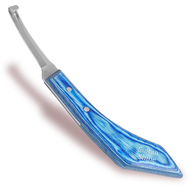 Sultan Shine Dual Sided Hoof Knife Trimmer with Ultra-Sharp J2 Japanese Stainless Steel Narrow Blade, Ergonomic Handle – Professional Farrier Tool for Horses, Cows & Farm Livestock (Right-Handed) Right-Handed