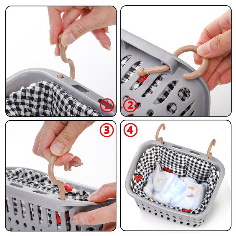 DEAYOU 2 Pack Rat Hammock for Cage, Chew Proof Small Animal Hanging Basket Bed with Hooks, Chinchilla Hideout Ferret Cage Accessories for Guinea Pig, Hamster, Sugar Glider, Hedgehog - PawsPlanet Australia