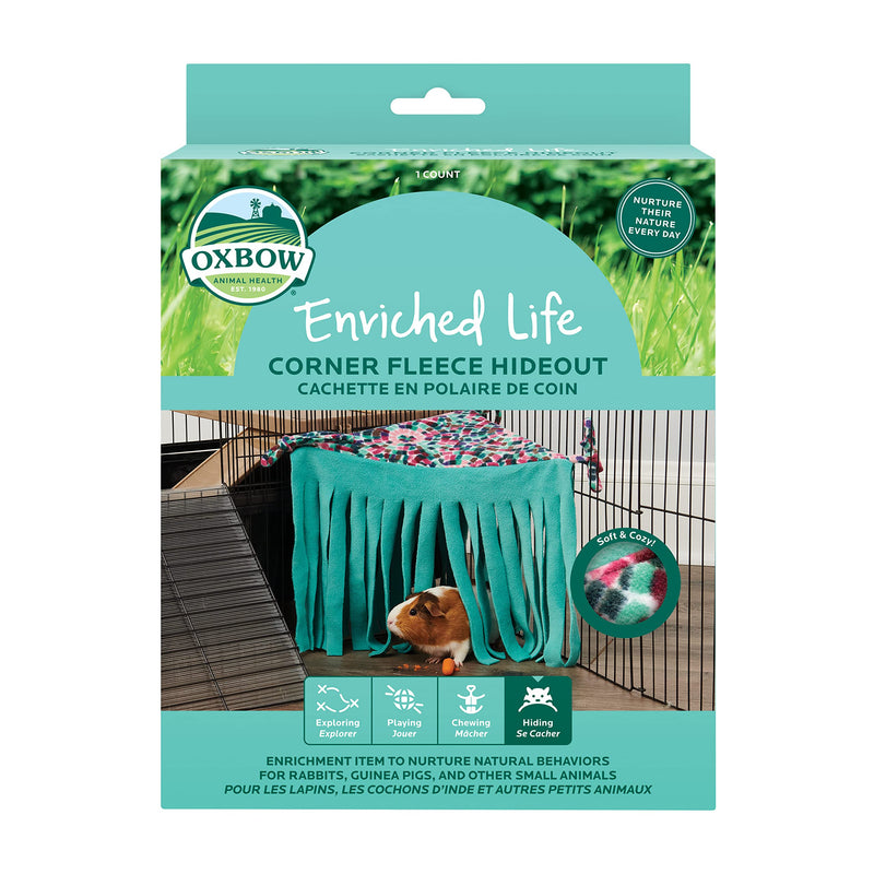 Oxbow Enriched Life Small Animal Accessories - Hideout Rabbits, Guinea Pigs, Chinchillas, Ferrets, Rats, Hamsters, Gerbils & Other Small Pets - Fleece 8.0"L x 6.7"W x 2.0"Th Non applicable