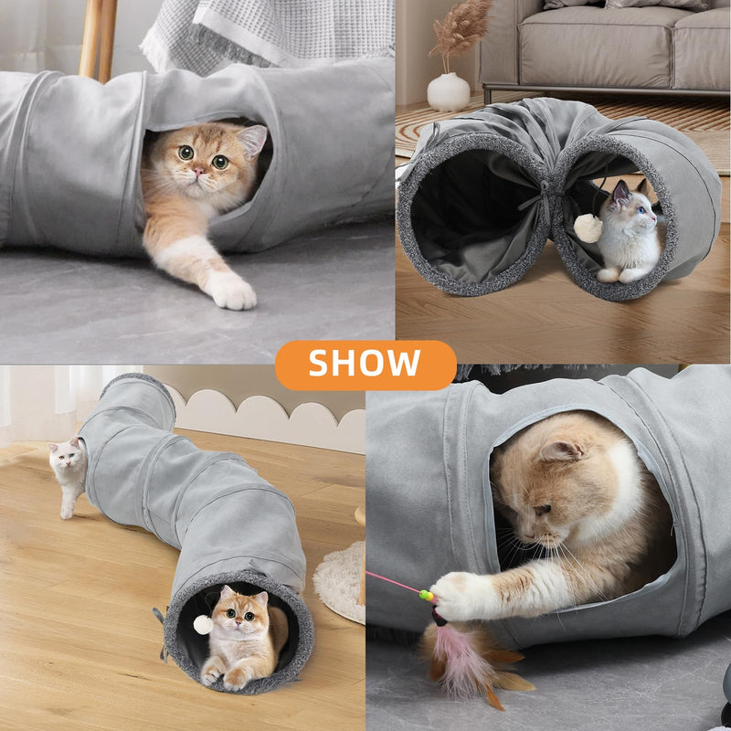 Cat Tunnel, Indoor Cat Toy, Roller Track Cat Toy, Collapsible S-Shaped Play Tube, 10.5 Inch Diameter Maze Cat House for Cats, Puppies, Rabbits, Ferrets, Cat Toy Gift Set - PawsPlanet Australia