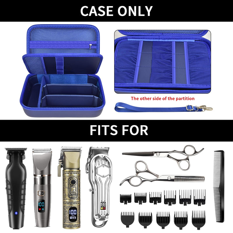 Barber Case for Hair Clippers Cutting Supplies, Trimmer Accessories Organizer for Wahl/for Ufree/for Andis Men Women Razor Grooming Kits, for Oneisal Dog Shaver- Travel Bag Only (Blue) Blue