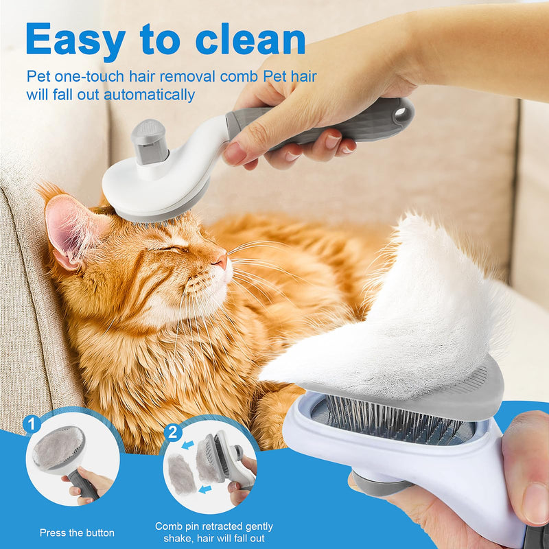 Roller Pet Hair Remover-2Pack Brush and Remover Reusable Lint Roller-Cat and Dog Hair Remover-Pet Hair Remover for Furniture/Bed,Reusable Dog Hair Remover Roller for Dog & Cat Cleaning (Grey) Gray - PawsPlanet Australia