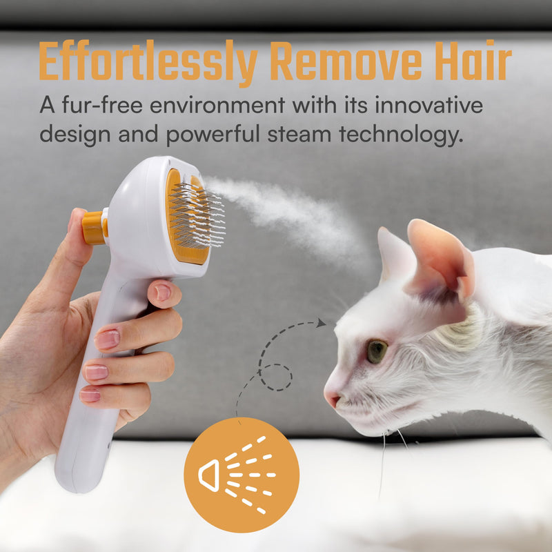 Cat Steam Brush 2024 New Rechargeable Self-Cleaning Pet Grooming Tool for Indoor Cats Long and Short Hair Cats and Dogs Steamy Hair Comb Steamy Massage Shedding Relief - PawsPlanet Australia