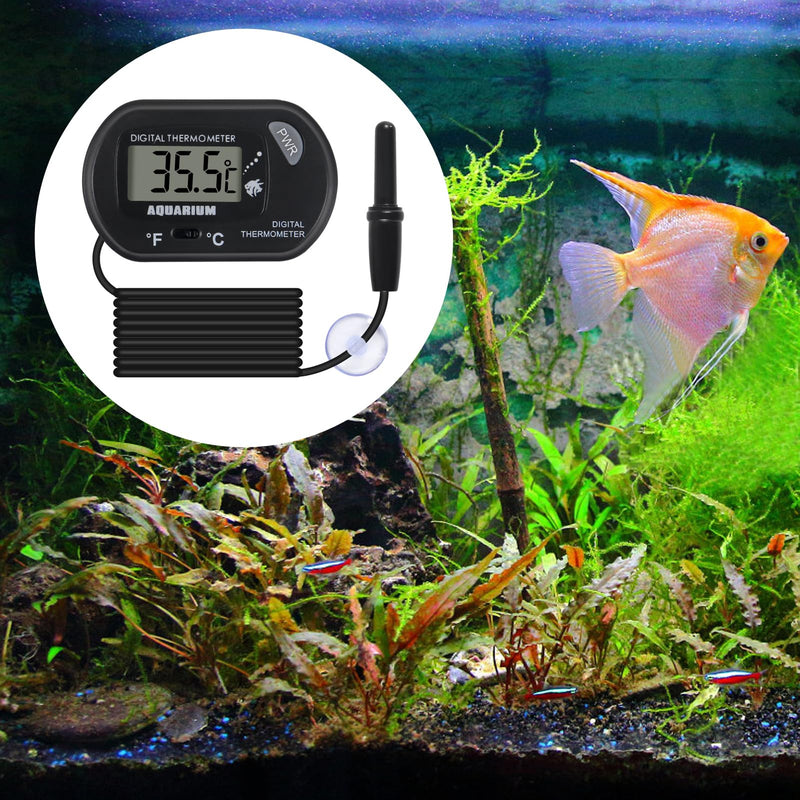 2Pack Digital Aquarium Thermometer Fish Tank Thermometer, Water Thermometer with Large LCD Display, Reptile Thermometer for Vehicle Reptile Terrarium Fish Tank Refrigerator. 2 - PawsPlanet Australia