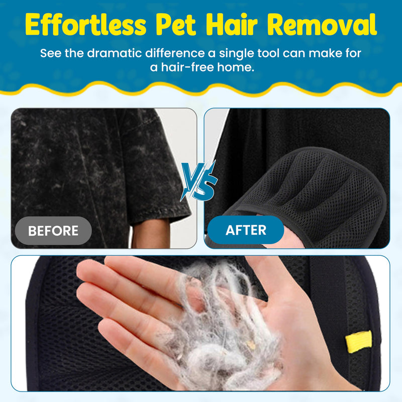 Pet Hair Removal Glove,Pet electrostatic Hair Removal Gloves, Washable Reusable Dogs Cats Hair Grooming Tools Gloves for Furniture Bed Sheets Couch Clothes Car Seat【2025 Upgraded】 - PawsPlanet Australia