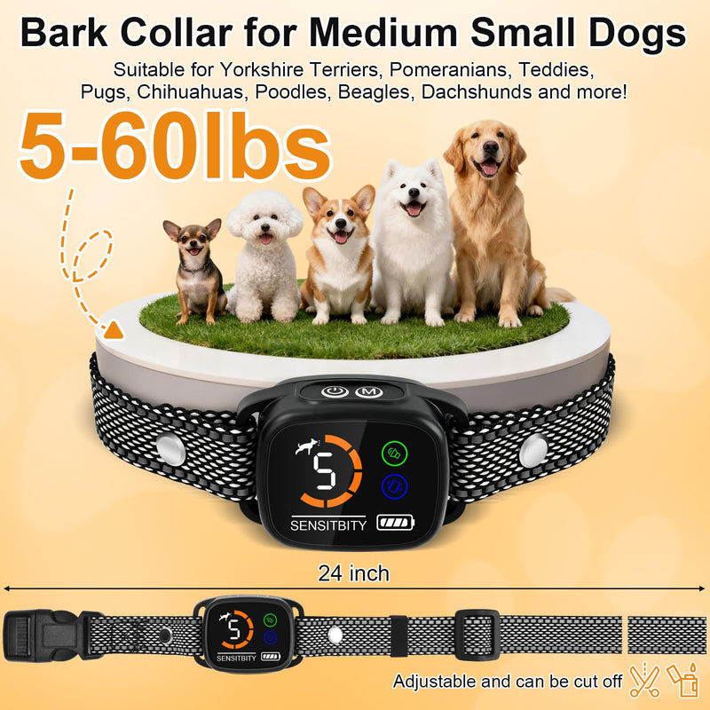 ETACCU Dog Bark Collar，Waterproof Rechargeable Digital Ultrasonic Bark Collars,Anti Barking Collar with 6 Adjustable Sensitivity Levels for Large Medium Small Dogs 1