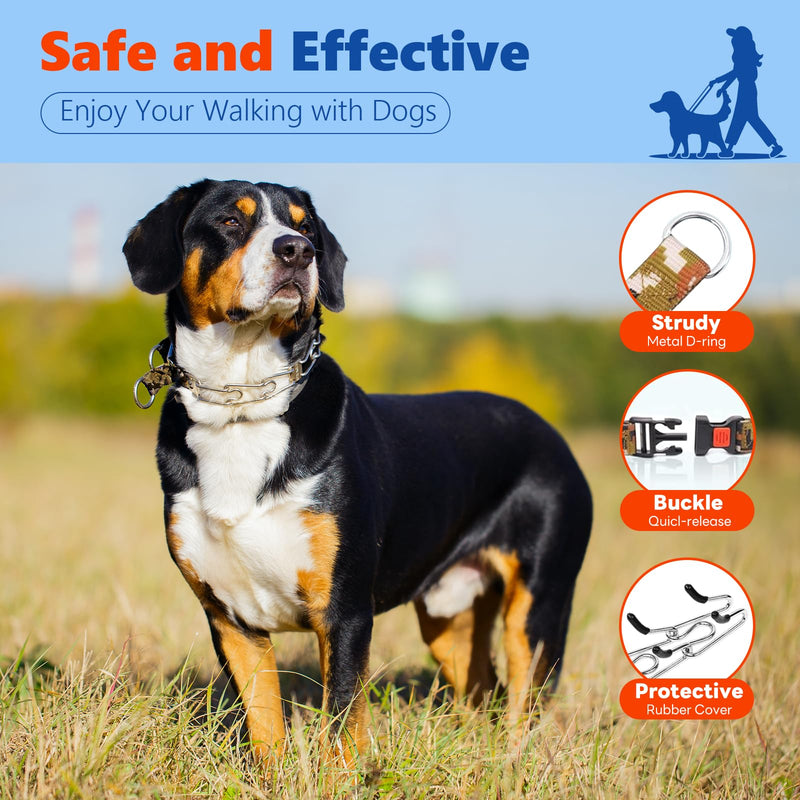 Supet Dog Training Collar, Adjustable Dog Training Collar with Buckle for Small Medium Large Dogs(Packed with One Extra Links) XL (Neck: 20"--23'' Weight: around 90 lbs) Camouflage Yellow - PawsPlanet Australia