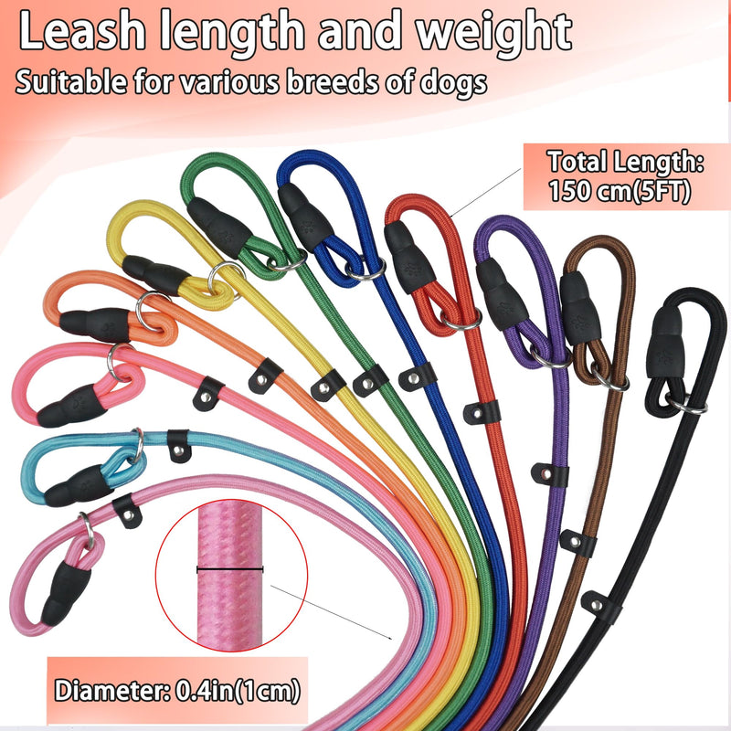 11-Piece Adjustable Dog Slip Leads 11 Colors, Adjustable - Easy On/Off, No Collar Needed, Standalone Use. Matches Outfits/Themes/Weather, High Value for Walking/Training