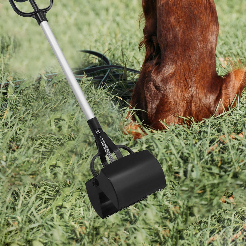 Angoily Outdoor Pet Waste Cleaner made of plastic with a long handle. Lightweight and portable. For dog and cat waste. Random color.