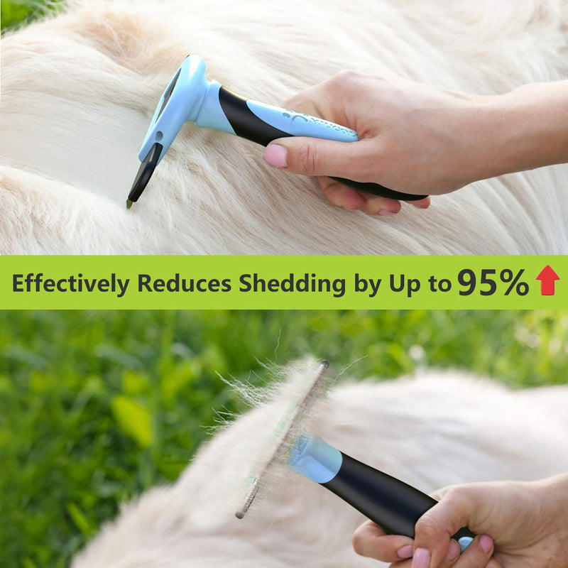 MIU COLOR Pet Grooming Brush, Deshedding Tool for Dogs & Cats, Undercoat Rake for Dogs & Dog Brush for Shedding - PawsPlanet Australia