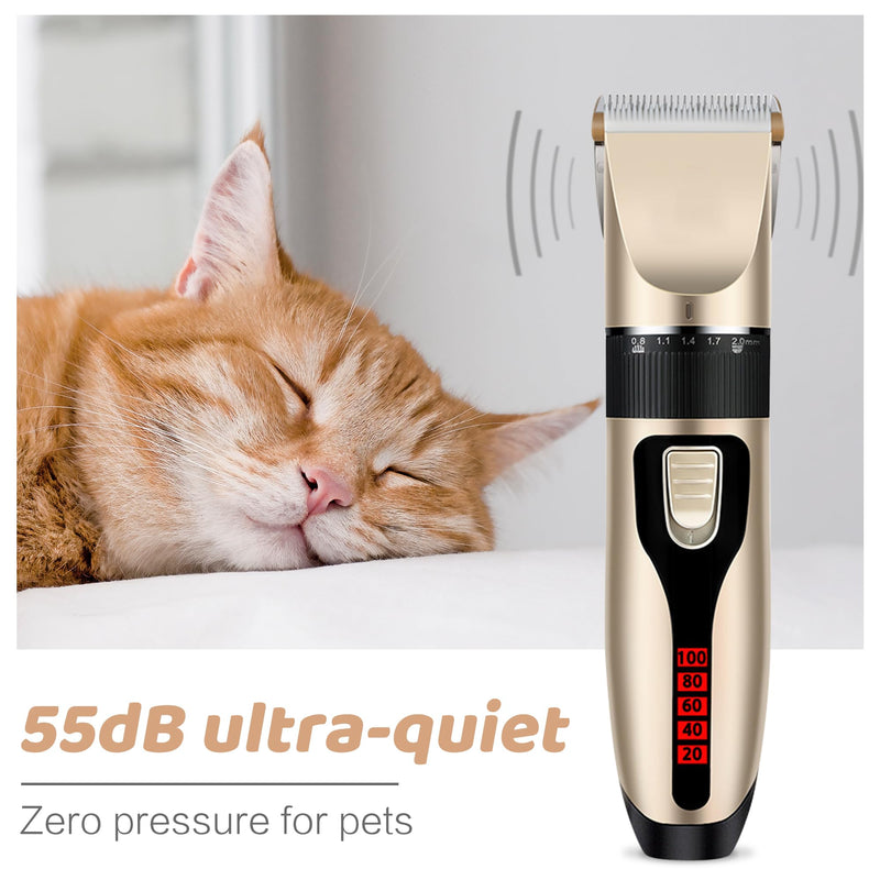 Dog Grooming Kit & Paw Trimmer-Low Noise Electric Quiet Clippers Set, Rechargeable Cordless Pet Hair Clippers for Thick Coats with Scissors & Trimmer -Professional Grooming Tools for Dogs, Cats, Pets - PawsPlanet Australia