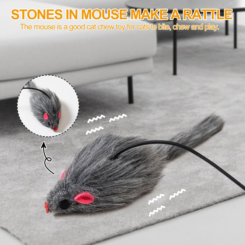 2PCS Hanging Cat Toys for Indoor Cats, Door Hanging Cat Toy, Retractable Mouse Teaser Toy, Home Alone Self Play Cat Toys, Kitty Toys for Indoor Cats Kitten Mental Physical Stimulation Training 2 Triangular Clamps - PawsPlanet Australia