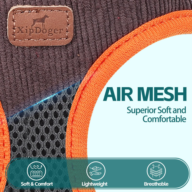 Dog Harness with Multifunction Dog Leash,No Pull Reflective Step-in Harness for Soft Adjustable No Choke Escape Proof,Easy Walk Dog Harness for Puppy,Small Dogs (Orange&Dark Grey, XS) Orange&Dark grey - PawsPlanet Australia