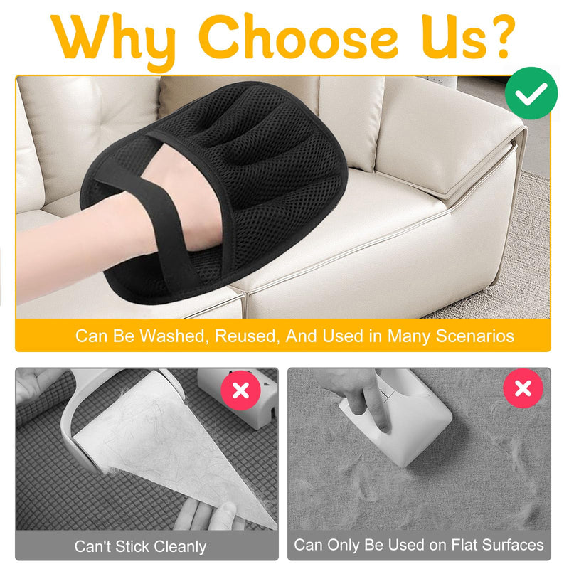 Pet Hair Removal Glove for Cats & Dogs, New Upgrade Efficient Grooming Gloves for Pet Hair, Reusable Pet Hair Remover Glove for Couch, Furniture, Carpet, Car Seat - PawsPlanet Australia