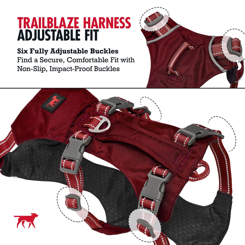Tuff Pupper Escape Proof Dog Harness for Extra Small Dogs | No Pull Lightweight Adjustable Harness | No Escape Multifunctional Outdoor Pet Gear | Strong Durable Breathable | Secure Comfortable Fit XX-Small Crimson Red - PawsPlanet Australia