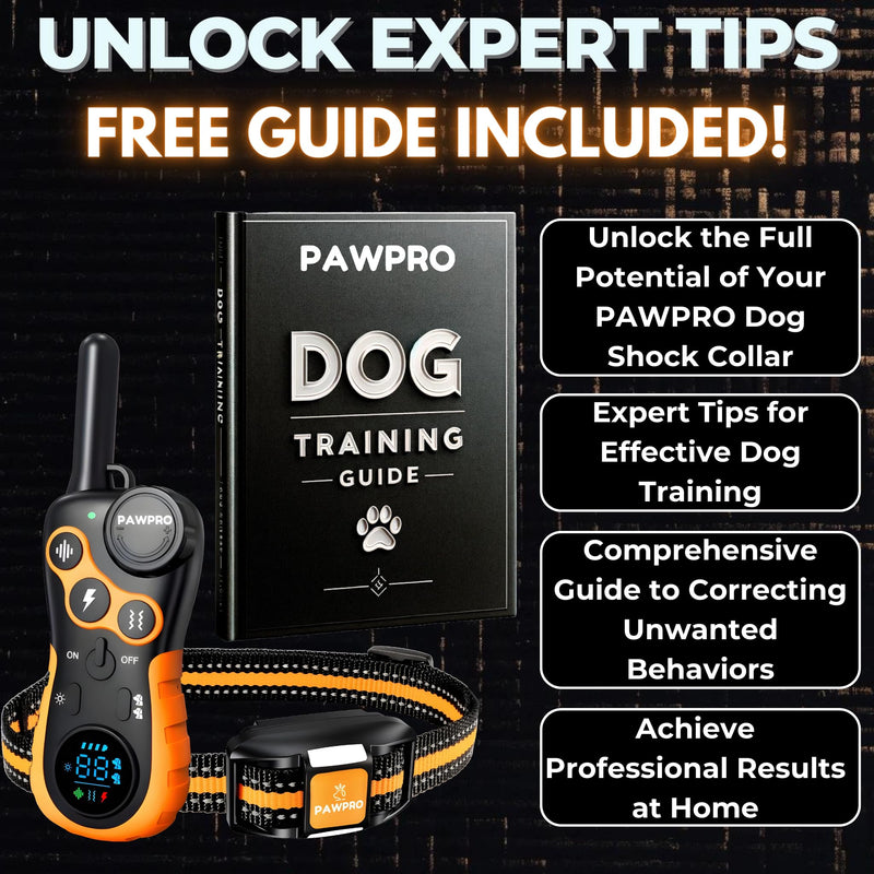 Dog Shock Collar with Remote, Unmatched 4-Mile Range, Night-Light Mode, Training Guide Included, 124 Training Levels & 4 Modes, Beep Vibration Shock, Waterproof Rechargeable, Fits All Dogs (1 Collar) 1 Collar - PawsPlanet Australia