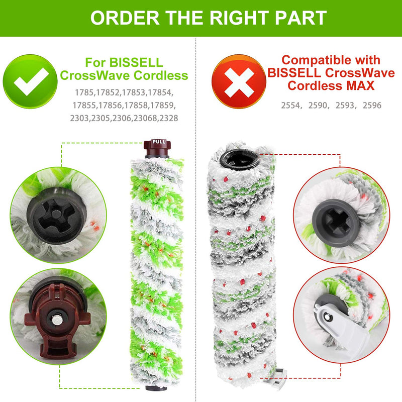 Dhoua Replacement Parts for Bissell CrossWave Pet Pro 2306A & CrossWave 1785 Series, 4 Pack Multi-Surface Pet Pro Brush Rolls + 4 Pack 1866 Vacuum Filters, Compare to Part 1613568&161-3568, 1608684 - PawsPlanet Australia
