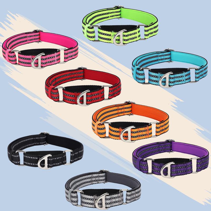Martingale Collar for Large Dogs with No Buckle,Reflective Nylon Padded Comfort Safe Dog Collar for Training,Nighttime Walking & Overexcited Pulling Control Dogs,Purple L Z L (Neck 16"-22") - PawsPlanet Australia