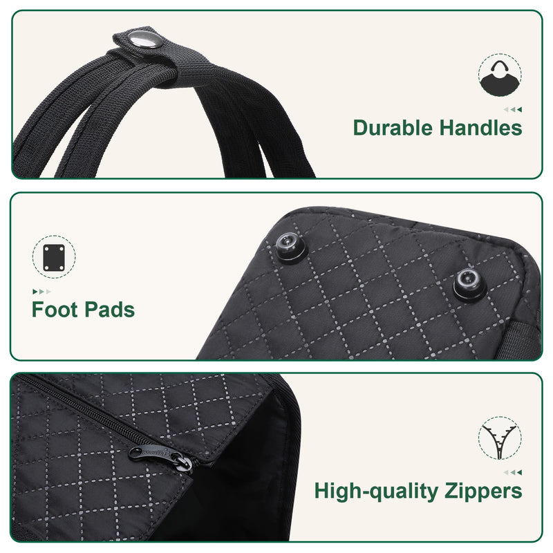 Pecute Dog Purse Carrier, Dog Carrier with Pockets for Small Dogs, Fits Dogs 5.5 lbs to 11 lbs, Cat and Puppies Tote Bag, Outing, Travel, Vet, Black 15.2"L x 7.4"W x 11.7"H - PawsPlanet Australia