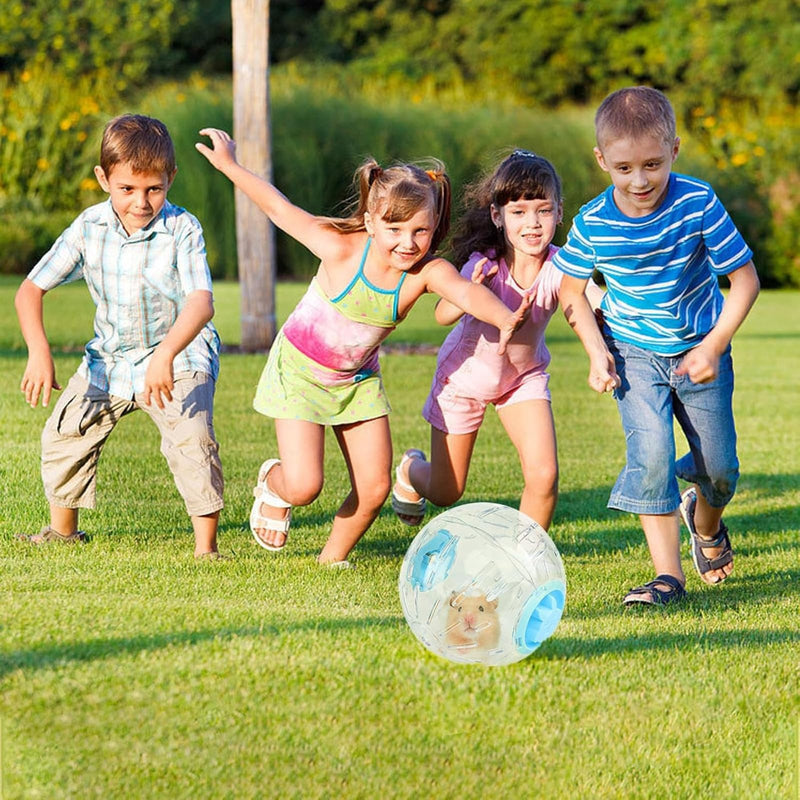 4.9" Hamster Wheel, Exercise Ball & Wheel - Silent Running Toy with Anti-Skid, Transparent Hamster Ball, Breathable Design & Rope for Easy Carry, for Little/Dwarf Mouse, Blue 4.9 - PawsPlanet Australia