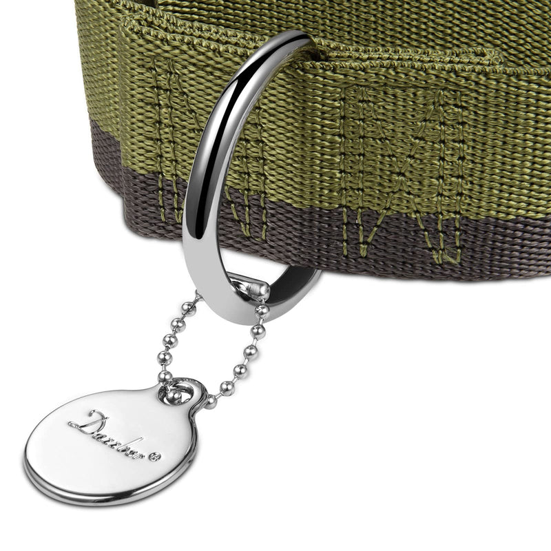 Martingale Collar 1.5 Inch Wide 1200D Extra Strong Nylon Dog Collar, No Pull Heavy Duty Dog Collar with 2-Color Stripe for Medium to XLarge Dogs (Large, 1 1/2 Inch Wide, Military Green) Large, 1 1/2 Inch Wide - PawsPlanet Australia