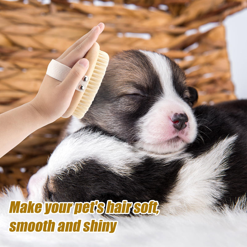 Pet Palm Brush for Dogs & Cats, Puppy Hand Brush for Massaging Grooming Shedding, Soft Bristle Kitten Brush Efficient Pet Loose Hair Remover Comb Supplies for Long and Short Hair Pets(Brown) Brown - PawsPlanet Australia