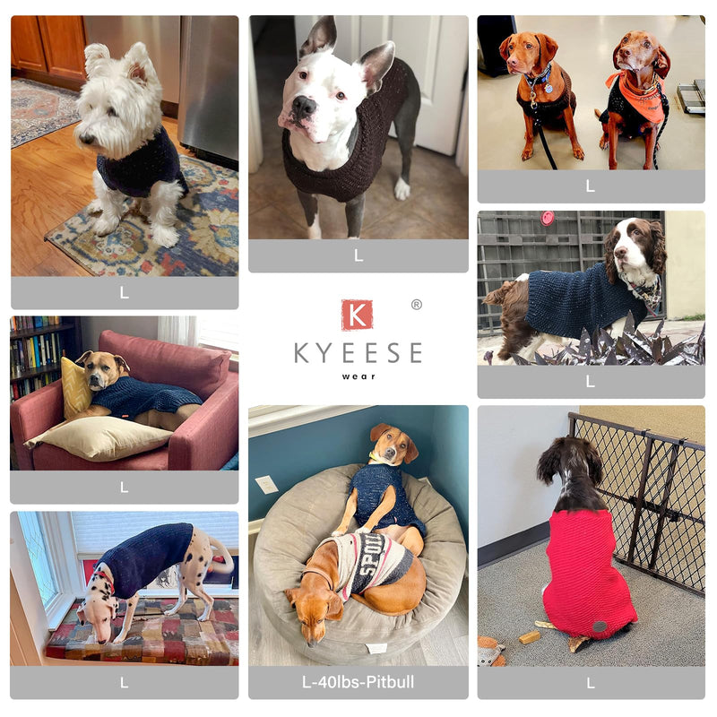 KYEESE Dog Sweater Warm Dog Coats Comfy Dog Sweater Medium Size Dog Medium Dog Sweater with Reflective Yarn Stretchy Dog Clothes Pullover Dog Sweater for Medium Dogs Boy, Navyblue, L L (30-45lbs) 1# Navyblue - PawsPlanet Australia