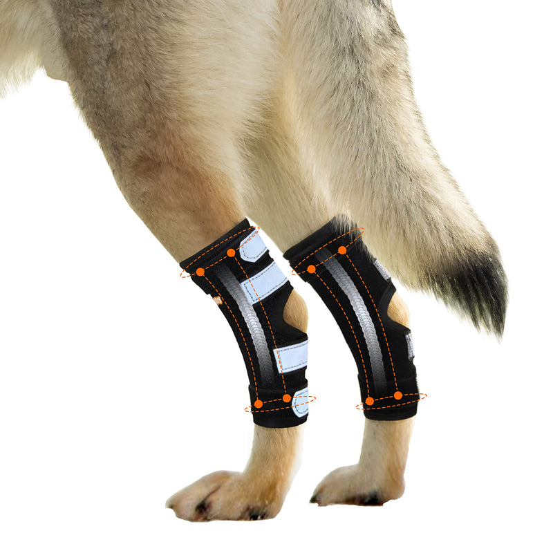 NeoAlly - Rear Leg Hock Brace with Metal Spring Strips, Dog Leg Brace for Rear Leg, Hock & Ankle Support, Rear Dog Leg Brace for Large Dogs, Long. (Both Legs, Small) Both Legs