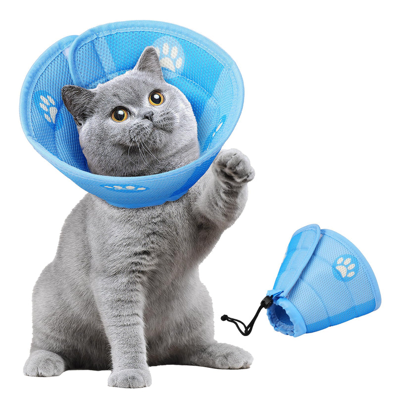 Cat Collar, Adjustable, Cat Recovery, Prevents Licking Wounds, Collar Soft Protective Cone Protective Collar for Cats, Puppies, Small Dogs (S) S
