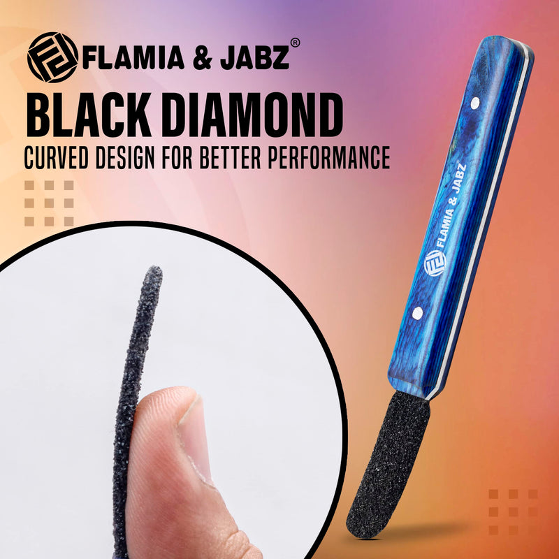FLAMIA & JABZ Stripping Metal Stone Diamond Edged for Dogs, Cats & Pets with Wooden Grip (Coarse) Coarse Diamond Stone - PawsPlanet Australia