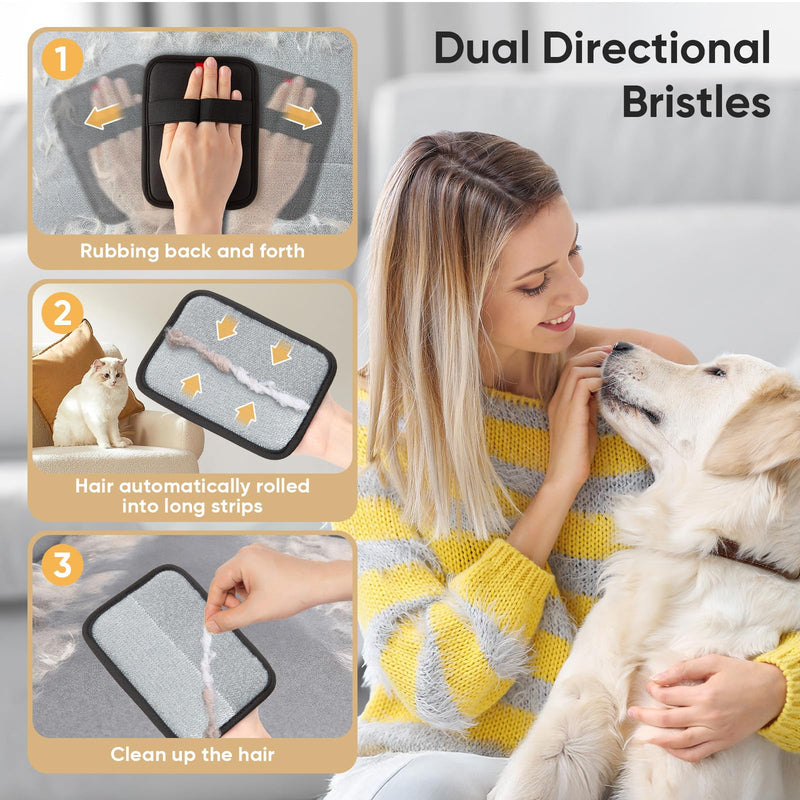 Pet Hair Remover, Electrostatic Pet Hair Removal Gloves, Reusable Cat & Dog Hair Remover for Couch, Furniture, Carpet, Curtain, Upgraded Animal Fur Removal Tool, Cat Grooming Gloves-1 PCS 1 - PawsPlanet Australia