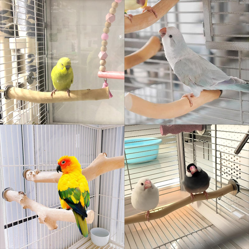 Hamiledyi 4Pcs Natural Wooden Bird Branch Wood Perch Stand Parrot Stand Stick Paw Grinding Cage Accessories for Parrots Parakeets Cockatiels Conures Lovebirds.(8x1in) 4PCS jujube wood - PawsPlanet Australia