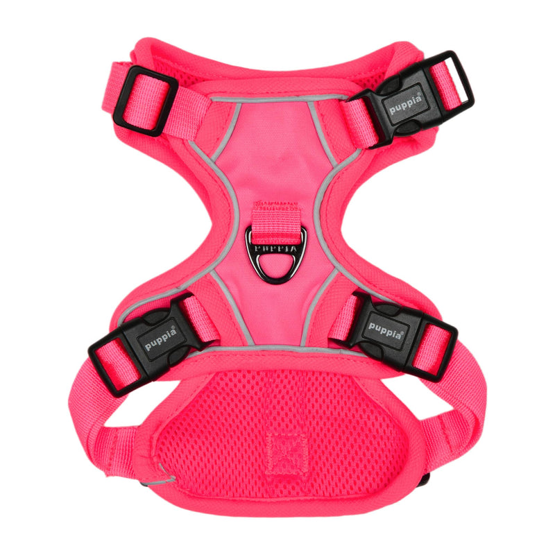 Puppia Neon Dog Harness H Sturdy Adjustable Neck and Chest Reflective Front and Back D-Ring for Small and Medium Dogs, Pink, Medium PINK_NEON - PawsPlanet Australia
