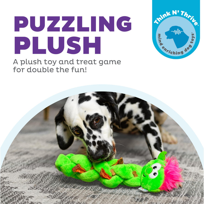 Outward Hound by Nina Ottosson Twistiez Interactive Plush Dog Treat Puzzle, Troll, Small, Green Twistiez Troll - PawsPlanet Australia