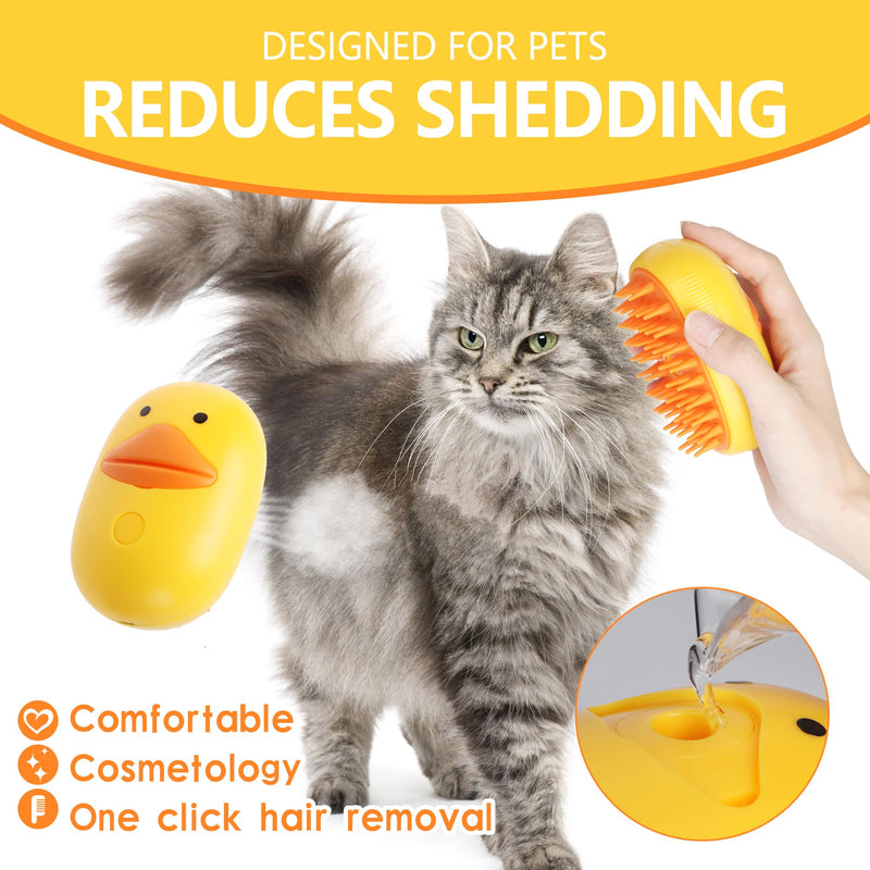 3 in 1 Cat Steam Brush for Shedding Spraing Cleaning and Massaging Dog Pet Hair Brush (White) White - PawsPlanet Australia