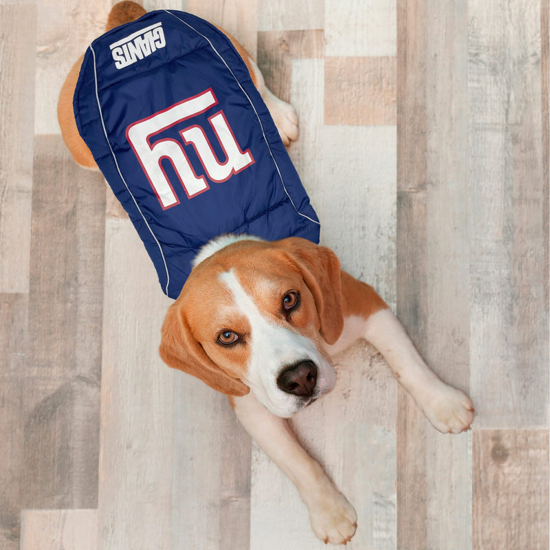 NFL New York Giants Puffer Vest for Dogs & Cats, Size Large. Warm, Cozy, and Waterproof Dog Coat, for Small and Large Dogs/Cats. Best NFL Licensed PET Warming Sports Jacket - PawsPlanet Australia