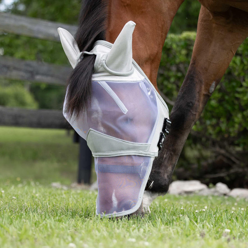 Equinavia Algard Soft Mesh Long Nose Fly Mask - Silver - Horse