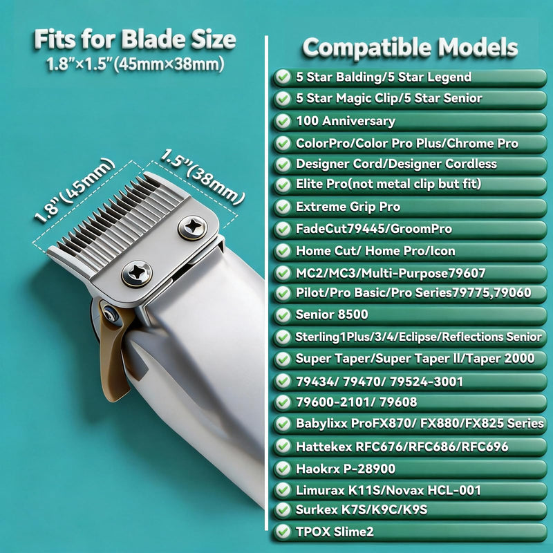 Clipper Guards Set Compatible with Most Wahl Clippers, Color Coded Clipper Guides Replacement - 1/16" to 1", 10 Piece Set