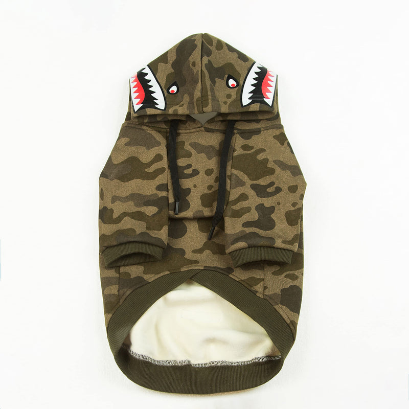 Camo Dog Hoodie Dog Clothes Extra Warm Fleece Lining Stretchy Fit for Small Medium Large Dogs (Camo, XXX-Large) 3XL(Chest:30",Back:23") Camo - PawsPlanet Australia